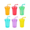 Trinkbecher mit Strohhalm 380 ml 6er Set