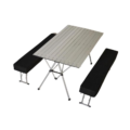 Campingtafel met 2 banken  aluminium 119 cm