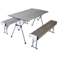 Campingtafel met 2 banken  aluminium 119 cm