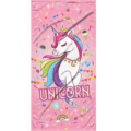 Strandlaken Unicorn roze 75 x 150 cm