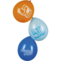 Ballonnen 50 jaar Abraham 6 stuks