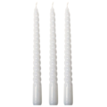 Gusta dinerkaarsen Swirl wit 25 cm set van 3