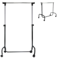 Kledingrek verstelbaar zwart 105/175 cm