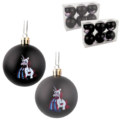 Kerstbal Eenhoorn 6 cm 2 assorti set van 6