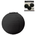 Lampion papier zwart 24 cm set van 3