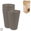 Zuperzozial beker Reload-Cup bruin 400 ml set van 4