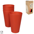 Zuperzozial beker Reload-Cup rood 400 ml set van 4
