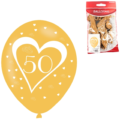 Ballonnen gouden bruiloft 50 jaar 27,5 cm 6 stuks