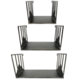 Wandrek metaal zwart 52 cm set van 3