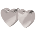 Ballongewicht hartjes zilverkleurig 12 cm