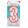 Amscan taartkaars cijfer 3 wit 13 cm