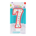 Amscan taartkaars cijfer 7 wit 13 cm
