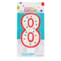 Amscan taartkaars cijfer 8 wit 13 cm