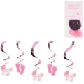 Spiraal hanger Baby Girl folie 61 cm set van 5