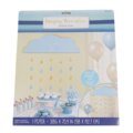 Deurgordijn babyshower blauw/goudkleurig 193 cm