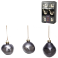 Xmas by Moos kerstballen grijs 6 cm 6 stuks