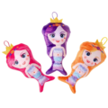 Knuffel zeemeermin met glitter kroon 20 cm 3 assorti