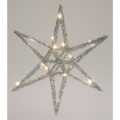 Kerstster LED op batterij zilverkleurig 30 cm