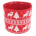 Bloempot kerst vilt rood 14,5 cm
