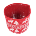 Bloempot kerst vilt rood 14,5 cm