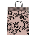 Papieren tas roze en zwart 31 cm set van 250