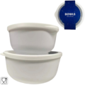 Schalen met deksel set 2 stuks 1,2 en 2 liter