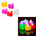 Theelicht Hart LED op batterij multicolor set van 6