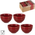 J-Line schaal Tout Est Possible porselein rood 10,5 cm 4 stuks