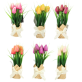 Kunstblumen Tulpen in Geschenkverpackung 23 cm 6 sortiert