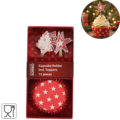 Cupcake vorm en topper rood set van 24 stuks