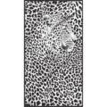 Strandlaken XXL luipaard zwart/wit 100 x 180 cm