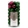 Kerstballen shatterproof paars/groen 44 stuks