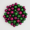 Kerstballen shatterproof paars/groen 44 stuks