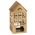 J-Line kaarsenhouder Huis goudkleurig 32 cm