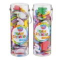 Foam stickers nummers/letters in koker 2 assorti