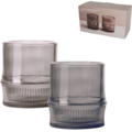 Gusta Teelichthalter Glas grau 8 cm 2er Set
