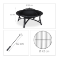 Relaxdays vuurschaal XXL zwart 90 cm