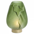 Light & Living tafellamp Ginny LED op batterij groen goud 27 cm
