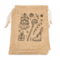 Geschenktas Sinterklaas jute zak 20 x 25 cm 2 assorti set van 3