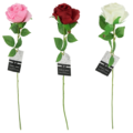 Kunstbloem roos 52 cm 3 assorti