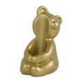 Kaarsenhouder Bear goudkleurig 8 cm