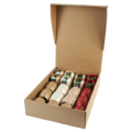 Horn cadeaulint kraft/wit/rood display 20 stuks