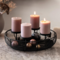 Kaarsenhouder krans zwart 34 cm