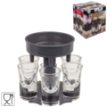 Out of the blue shotglas dispenser met 6 glazen