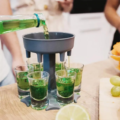 Out of the blue shotglas dispenser met 6 glazen