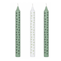 Dinerkaarsen hartjes groen 2,2 x 20 cm set van 3