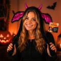 Halloween hoofdband met bewegende oren 55 cm 2 assorti