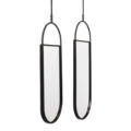Housevitamin wandspiegel metaal zwart 60 cm set van 2