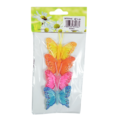 Decoratie vlinder op draad 6 cm set van 4
