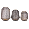 PTMD windlicht Justy L zwart/goudkleurig 38 cm